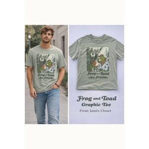Frog and Toad Are Friends Graphic Tee – Cottagecore Storybook Shirt Green XL